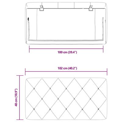 vidaXL Cabecero de cama acolchado terciopelo gris claro 100 cm