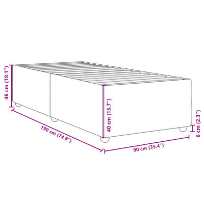 vidaXL Estructura de cama sin colchón tela gris oscuro 90x190 cm