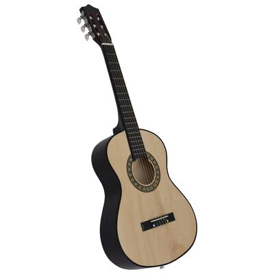 vidaXL Set de guitarra clásica para niños principiantes 8 pzas 1/2 34"