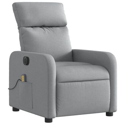 vidaXL Sillón reclinable de masaje eléctrico tela gris claro