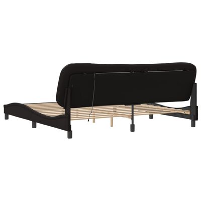 vidaXL Estructura cama con luces LED cuero sintético negro 200x200 cm