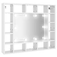 vidaXL Mueble con espejo y LED blanco brillante 91x15x76,5 cm