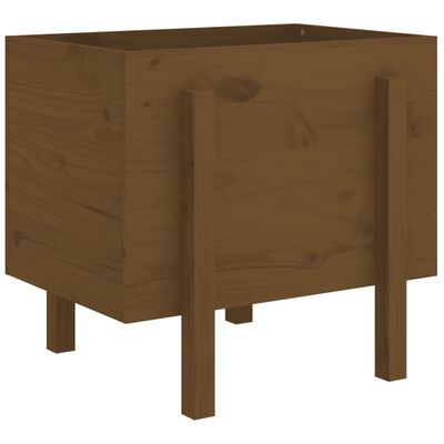 vidaXL Jardinera de madera maciza de pino marrón miel 62x50x57 cm