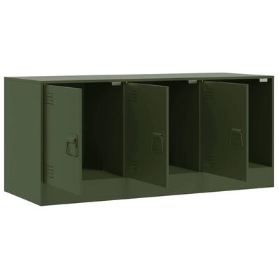 vidaXL Mueble de TV de acero verde oliva 99x39x44 cm