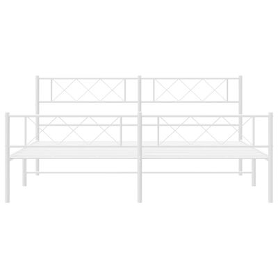 vidaXL Estructura cama sin colchón con estribo metal blanco 200x200 cm