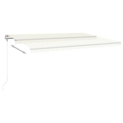 vidaXL Toldo automático con LED y sensor de viento crema 500x300 cm