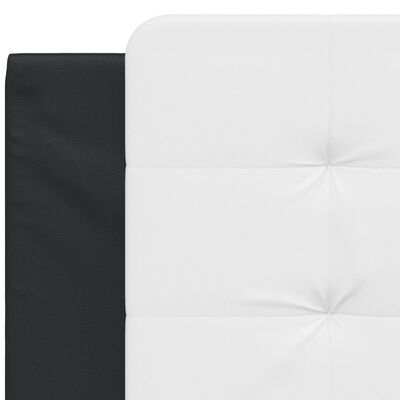 vidaXL Cabecero de cama acolchado cuero sintético blanco negro 100 cm