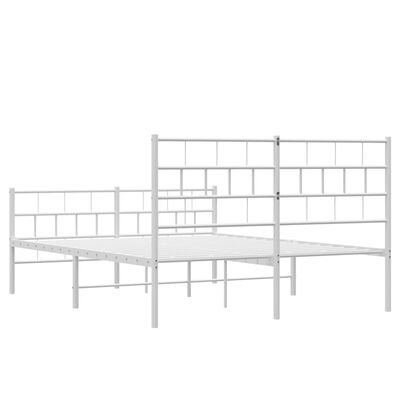 VidaXL Estructura de cama de metal con cabecero blanca 135x190 cm