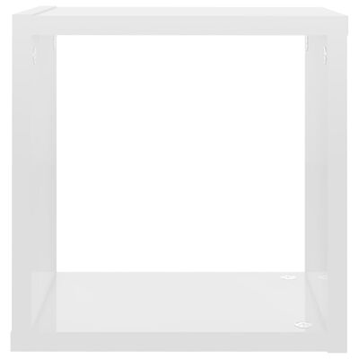 vidaXL Estantes cubo de pared 4 unidades blanco brillo 26x15x26 cm