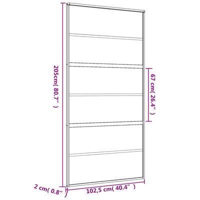 vidaXL Puerta corredera dorada de vidrio ESG transparente y aluminio