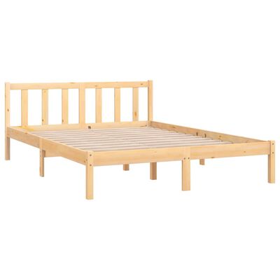 vidaXL Estructura de cama madera maciza de pino 135x190 cm