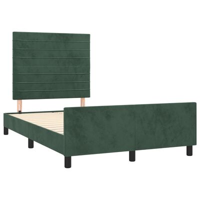 vidaXL Estructura cama con cabecero terciopelo verde oscuro 120x200 cm