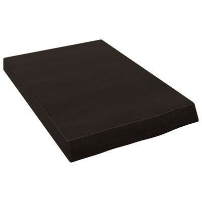 vidaXL Encimera de baño madera tratada marrón oscuro 40x60x(2-6) cm