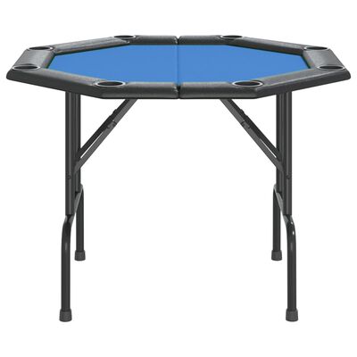 vidaXL Mesa de póquer plegable para 8 jugadores azul 108x108x75 cm