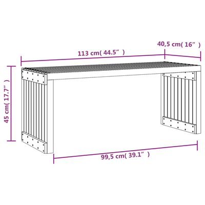 vidaXL Banco jardín extensible madera impregnada pino 212,5x40,5x45 cm