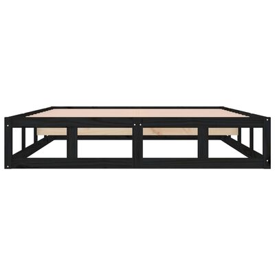 vidaXL Estructura de cama madera maciza negra 120x200 cm