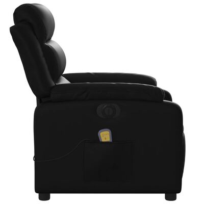 vidaXL Sillón de masaje reclinable eléctrico cuero sintético negro