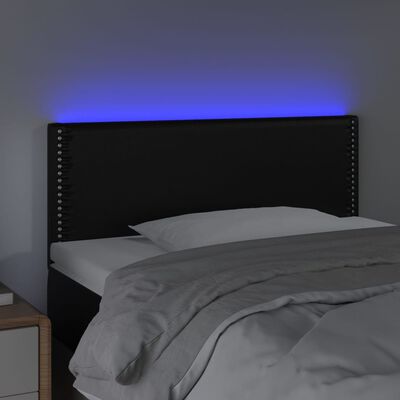 vidaXL Cabecero con LED cuero sintético negro 100x5x78/88 cm