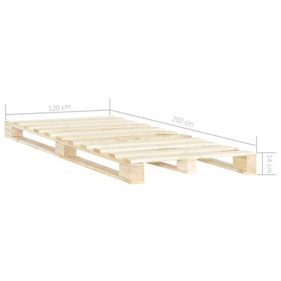 vidaXL Estructura cama palets sin colchón madera maciza pino 120x200cm