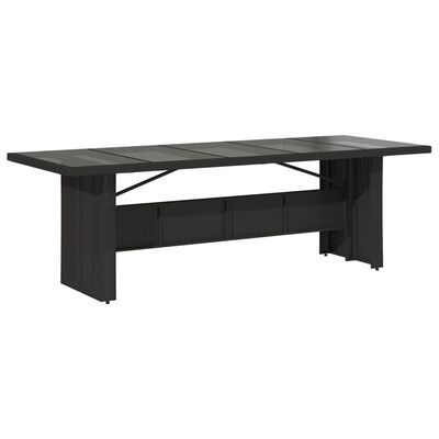 vidaXL Set de comedor de jardín 7 pzas y cojines ratán sintético negro