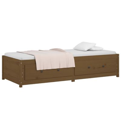 vidaXL Sofá cama madera maciza de pino marrón miel 90x200 cm