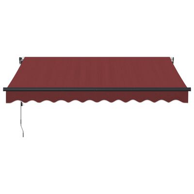 vidaXL Toldo retráctil automático con luces LED burdeos 300x250 cm