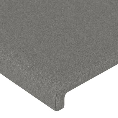 vidaXL Estructura de cama con cabecero de tela gris oscuro 140x190 cm