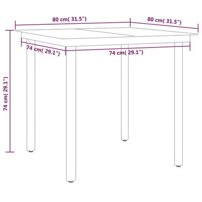 vidaXL Juego de comedor para jardín 3 piezas negro