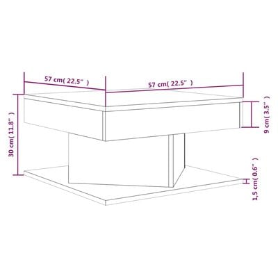 vidaXL Mesa de centro madera contrachapada roble marrón 57x57x30 cm
