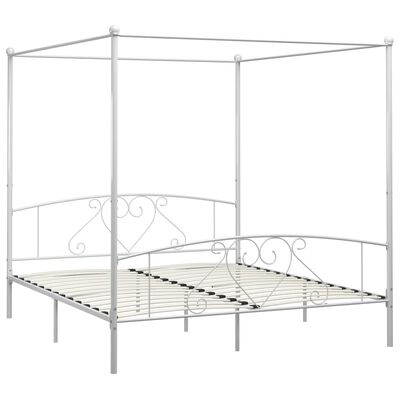 vidaXL Estructura cama con dosel sin colchón metal blanco 200x200 cm