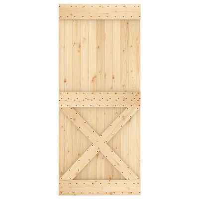 vidaXL Puerta corredera con herrajes madera maciza de pino 90x210 cm