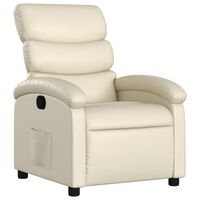 vidaXL Sillón reclinable de cuero sintético crema