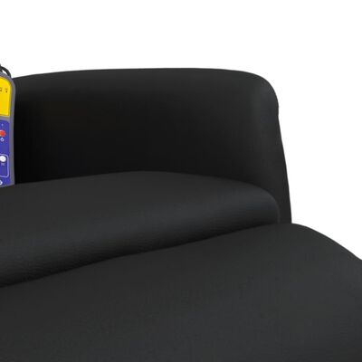 vidaXL Sillón reclinable masaje con reposapiés cuero sintético negro