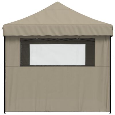 vidaXL Tienda de fiesta plegable Pop-Up con 4 paredes laterales taupe