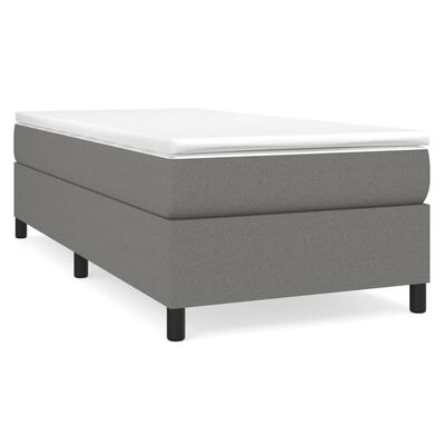 vidaXL Cama box spring con colchón tela gris oscuro 90x200 cm