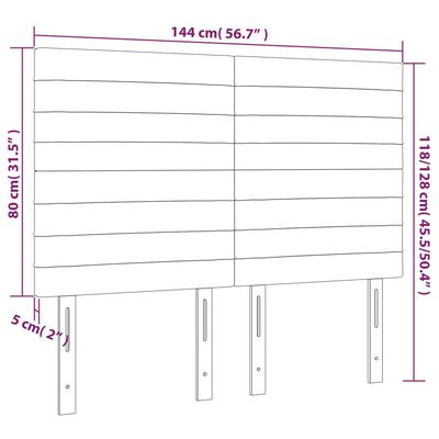 vidaXL Cabeceros 4 unidades tela gris oscuro 72x5x78/88 cm