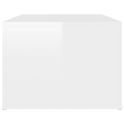 vidaXL Mesa de centro madera contrachapada blanco brillo 100x50x36 cm