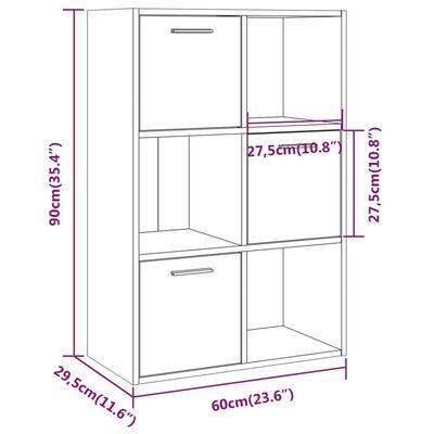 vidaXL Mueble de almacenaje gris Sonoma 60x29,5x90 cm