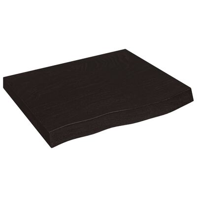 vidaXL Tablero mesa madera roble tratada marrón oscuro 60x50x(2-6) cm