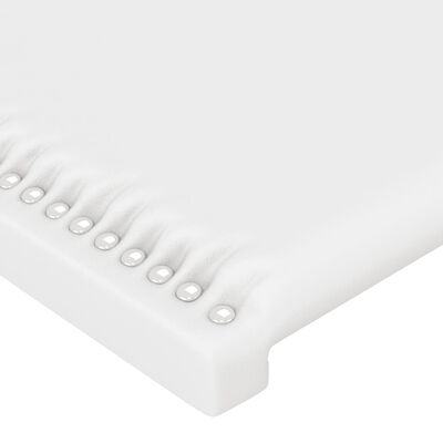 vidaXL Cabecero con LED cuero sintético blanco 103x16x118/128 cm