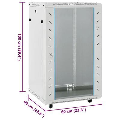 vidaXL Rack de servidores 15U 19" IP20 negro 60x60x100 cm