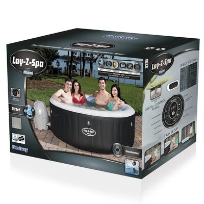 Bestway Bañera de hidromasaje hinchable Miami Air Jet serie Lay-Z-Spa