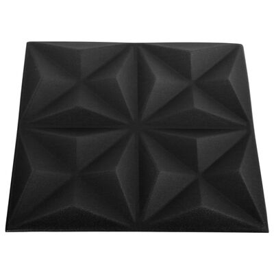 vidaXL Paneles de pared 3D 48 unidades negro origami 12 m² 50x50 cm