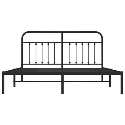 vidaXL Estructura cama sin colchón con cabecero metal negro 183x213 cm