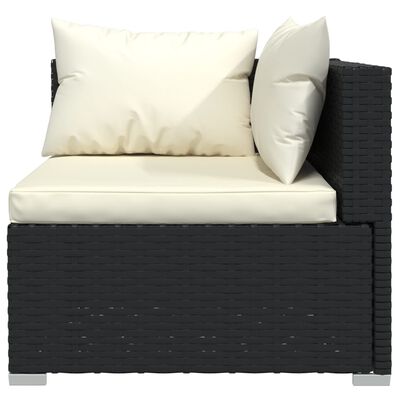 vidaXL Set muebles de jardín 9 pzas y cojines ratán sintético negro