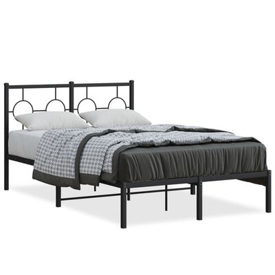 vidaXL Estructura cama sin colchón con cabecero metal negro 120x190 cm