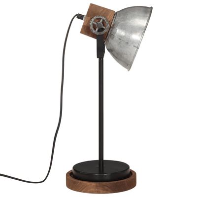 vidaXL Lámpara de escritorio plateado vintage 25 W E27 17x17x50 cm