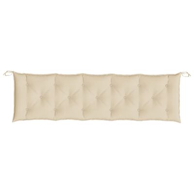 vidaXL Cojín de banco de jardín tela Oxford beige 180x(50+50)x7 cm