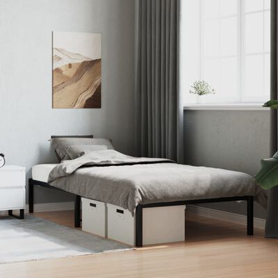 vidaXL Estructura de cama metal negro 100x190 cm