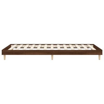 vidaXL Estructura de cama madera de ingeniería roble marrón 90x200 cm